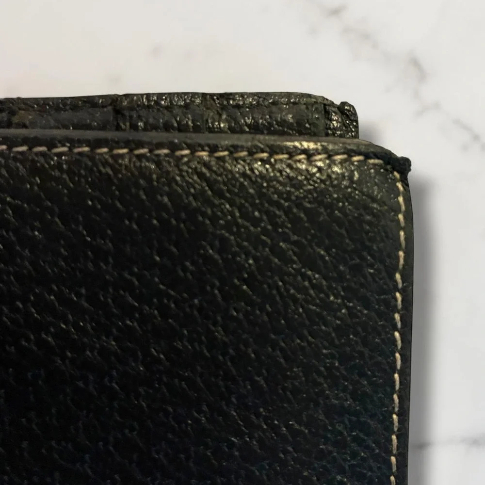 Vintage Salvatore Ferragamo Black Leather Bifold Wallet Made In Italy Luxury - Picture 5 of 13